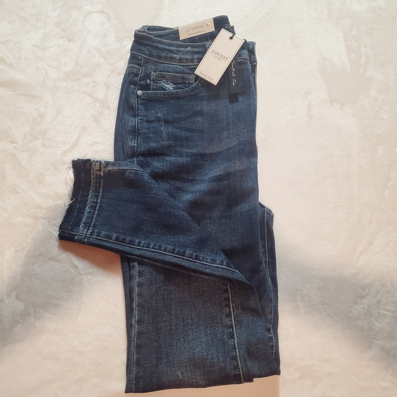 Judy Blue Blue Jeggings with Distressed Details Size 13 - Picture 7 of 9